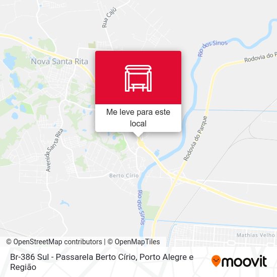 Br-386 Sul - Passarela Berto Círio mapa