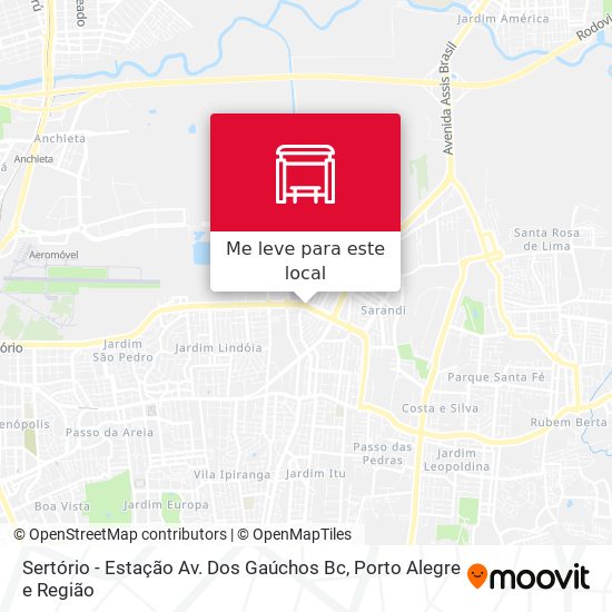 Sertório - Estação Av. Dos Gaúchos Bc mapa