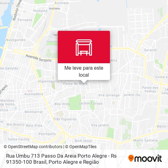 Rua Umbu 713 Passo Da Areia Porto Alegre - Rs 91350-100 Brasil mapa