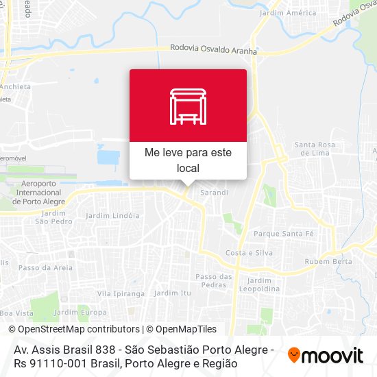 Av. Assis Brasil 838 - São Sebastião Porto Alegre - Rs 91110-001 Brasil mapa