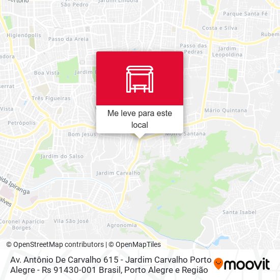 Av. Antônio De Carvalho 615 - Jardim Carvalho Porto Alegre - Rs 91430-001 Brasil mapa