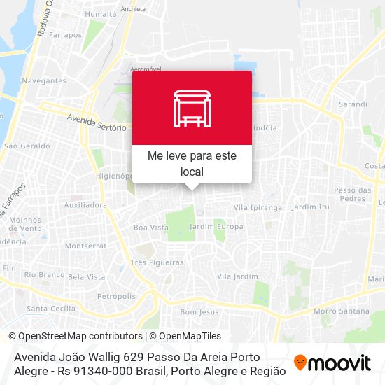 Avenida João Wallig 629 Passo Da Areia Porto Alegre - Rs 91340-000 Brasil mapa