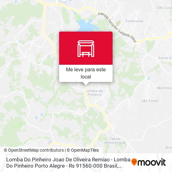 Lomba Do Pinheiro Joao De Oliveira Remiao - Lomba Do Pinheiro Porto Alegre - Rs 91560-000 Brasil mapa