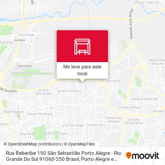 Rua Beberibe 190 São Sebastião Porto Alegre - Rio Grande Do Sul 91060-250 Brasil mapa