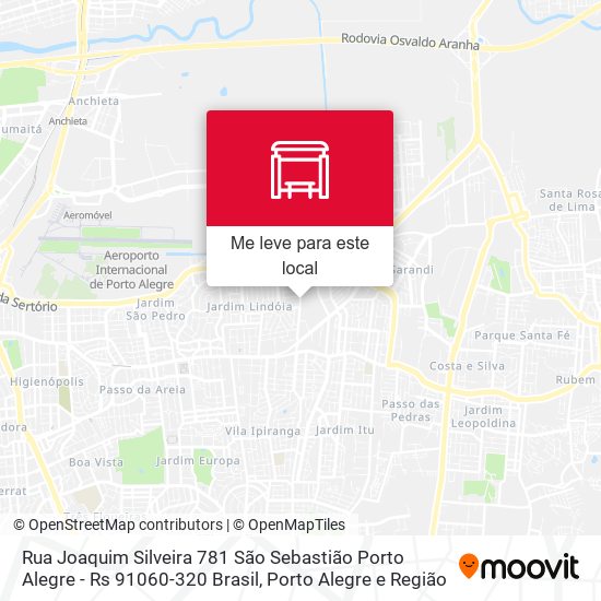 Rua Joaquim Silveira 781 São Sebastião Porto Alegre - Rs 91060-320 Brasil mapa