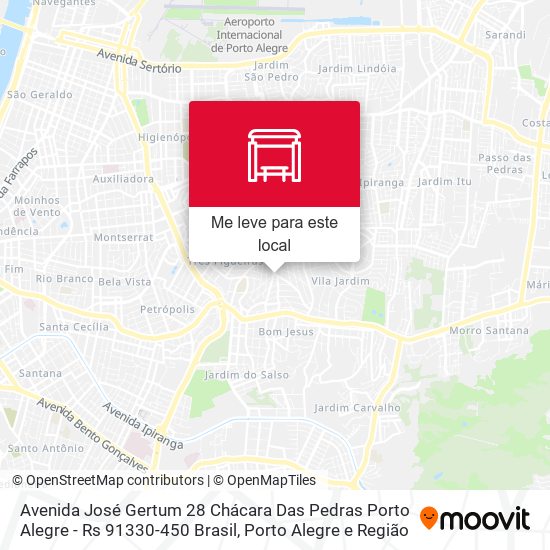 Avenida José Gertum 28 Chácara Das Pedras Porto Alegre - Rs 91330-450 Brasil mapa