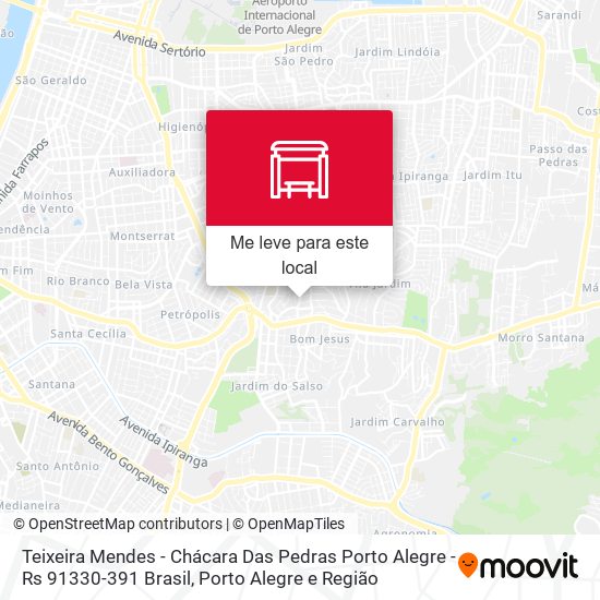 Teixeira Mendes - Chácara Das Pedras Porto Alegre - Rs 91330-391 Brasil mapa