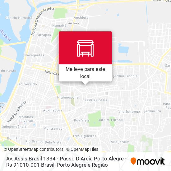 Av. Assis Brasil 1334 - Passo D Areia Porto Alegre - Rs 91010-001 Brasil mapa