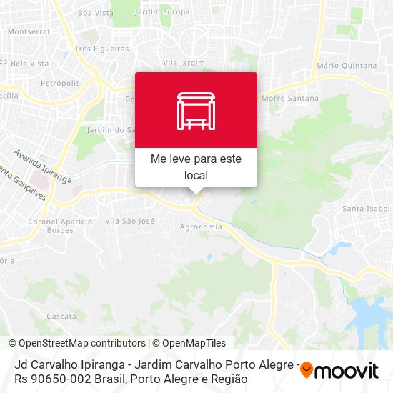 Jd Carvalho Ipiranga - Jardim Carvalho Porto Alegre - Rs 90650-002 Brasil mapa