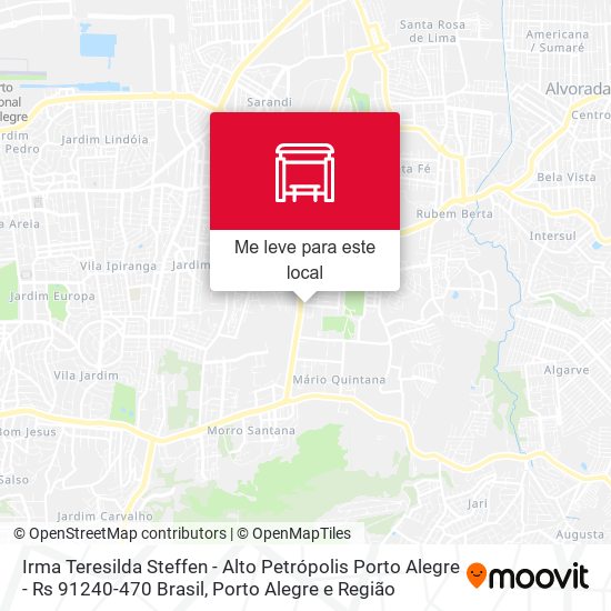 Irma Teresilda Steffen - Alto Petrópolis Porto Alegre - Rs 91240-470 Brasil mapa