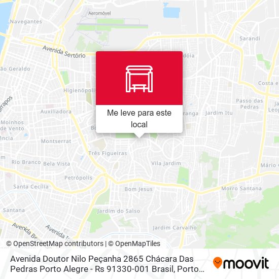 Avenida Doutor Nilo Peçanha 2865 Chácara Das Pedras Porto Alegre - Rs 91330-001 Brasil mapa