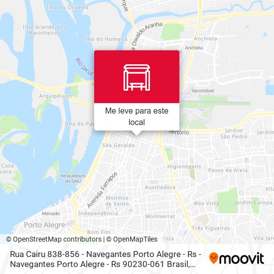 Rua Cairu 838-856 - Navegantes Porto Alegre - Rs - Navegantes Porto Alegre - Rs 90230-061 Brasil mapa