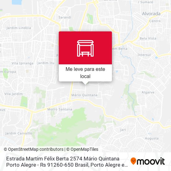 Estrada Martim Félix Berta 2574 Mário Quintana Porto Alegre - Rs 91260-650 Brasil mapa