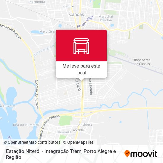 Estação Niterói - Integração Trem mapa