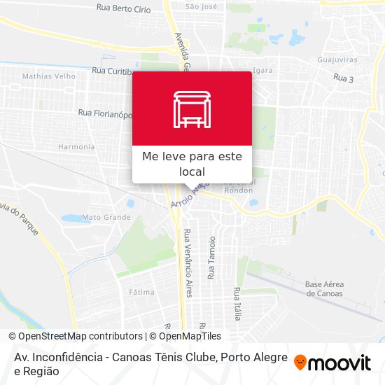 Av. Inconfidência - Canoas Tênis Clube mapa