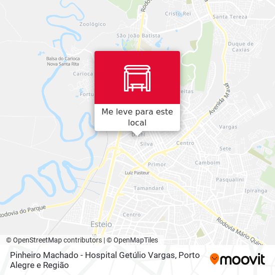 Pinheiro Machado - Hospital Getúlio Vargas mapa