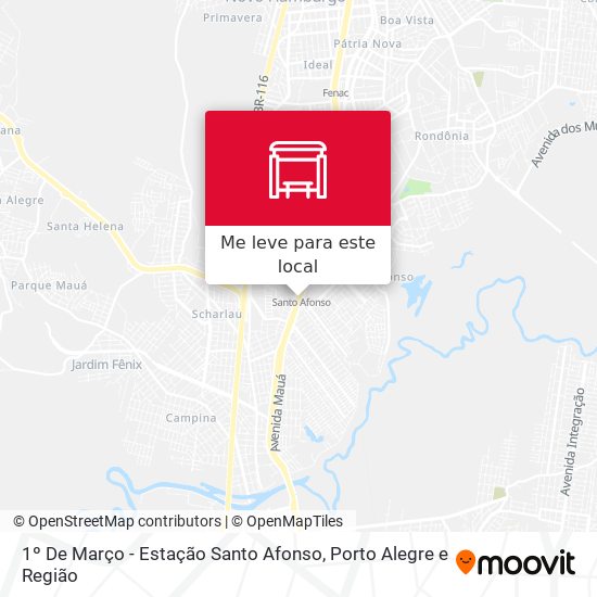 1º De Março - Estação Santo Afonso mapa