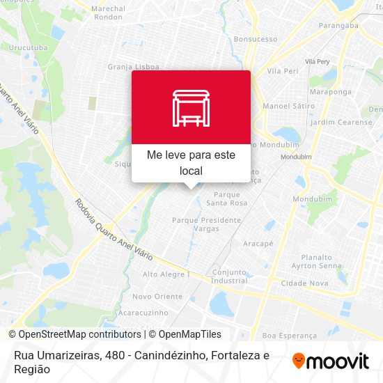 Rua Umarizeiras, 480 - Canindézinho mapa