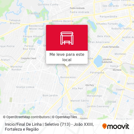 Início / Final De Linha | Seletivo (713) - João XXIII mapa