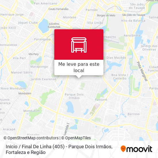 Início / Final De Linha (405) - Parque Dois Irmãos mapa