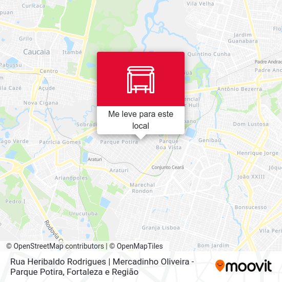 Rua Heribaldo Rodrigues | Mercadinho Oliveira - Parque Potira mapa