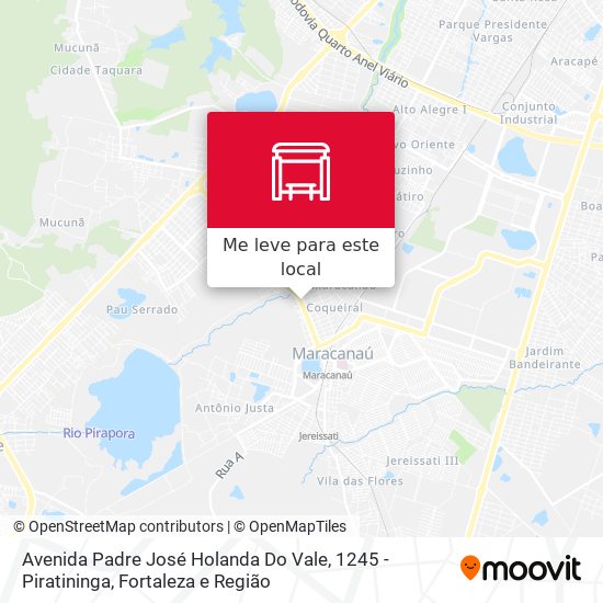 Avenida Padre José Holanda Do Vale, 1245 - Piratininga mapa