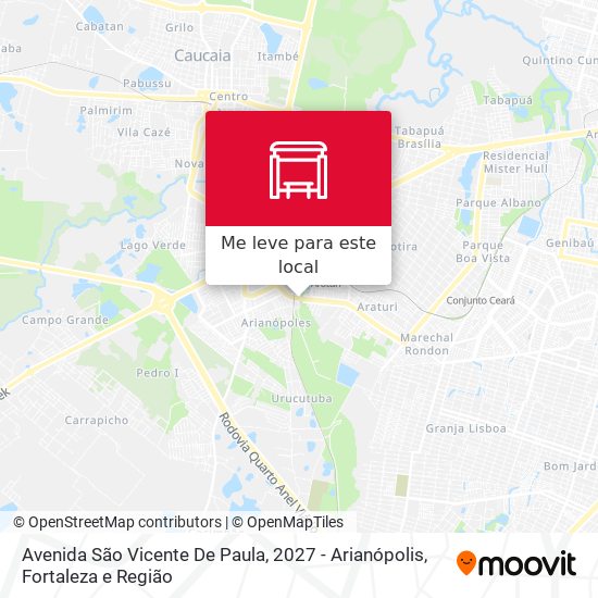 Avenida São Vicente De Paula, 2027 - Arianópolis mapa