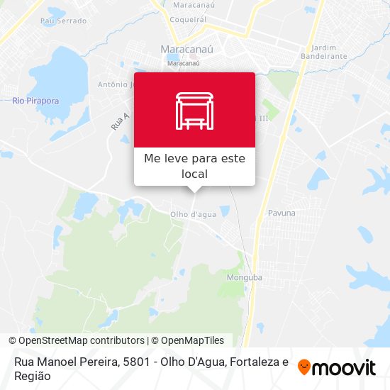Rua Manoel Pereira, 5801 - Olho D'Agua mapa