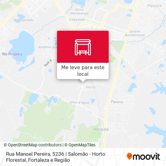 Rua Manoel Pereira, 5236 | Salomão - Horto Florestal mapa