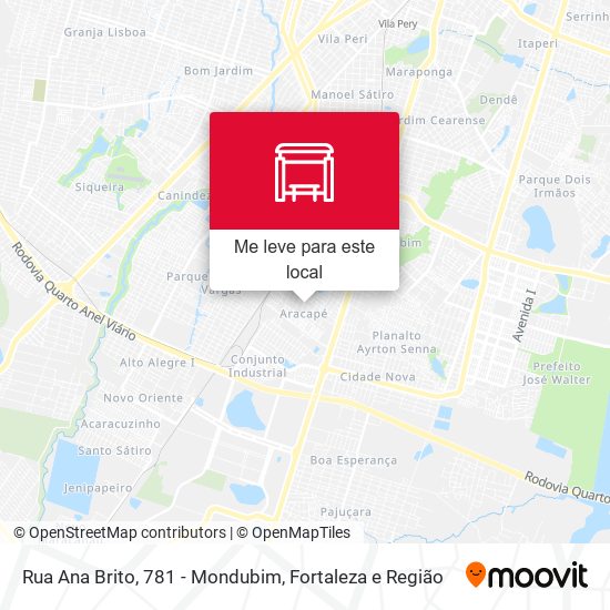 Rua Ana Brito, 781 - Mondubim mapa