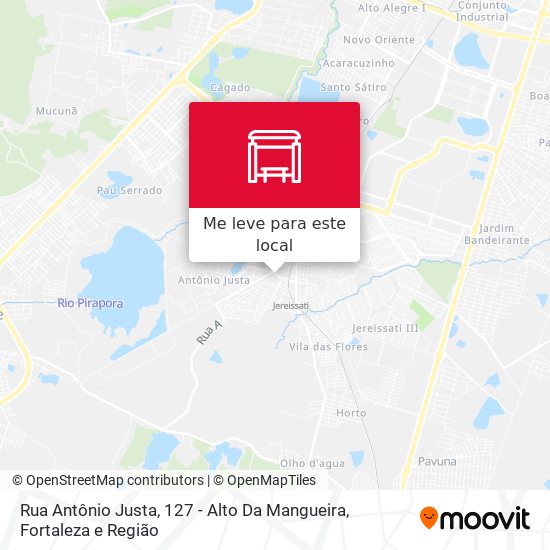 Rua Antônio Justa, 127 - Alto Da Mangueira mapa