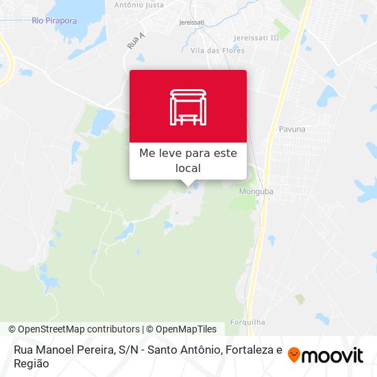Rua Manoel Pereira, S / N - Santo Antônio mapa