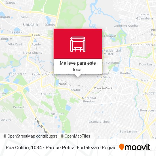 Rua Colibri, 1034 - Parque Potira mapa