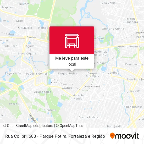 Rua Colibri, 683 - Parque Potira mapa