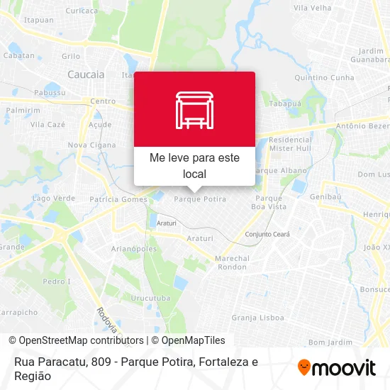 Rua Paracatu, 809 - Parque Potira mapa