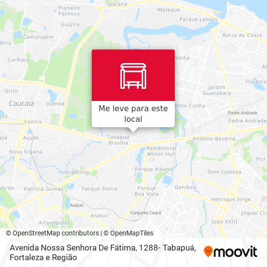 Avenida Nossa Senhora De Fátima, 1288- Tabapuá mapa