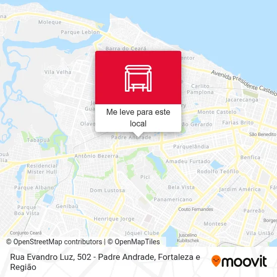 Rua Evandro Luz, 502 - Padre Andrade mapa
