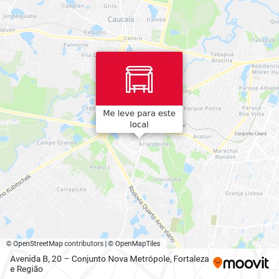 Avenida B, 20 – Conjunto Nova Metrópole mapa