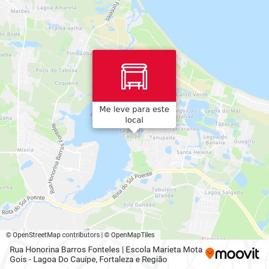 Rua Honorina Barros Fonteles | Escola Marieta Mota Gois - Lagoa Do Cauípe mapa