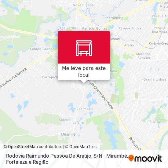 Rodovia Raimundo Pessoa De Araújo, S / N - Mirambé mapa