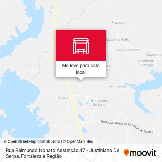 Rua Raimundo Nonato Assunção,47 - Justiniano De Serpa mapa