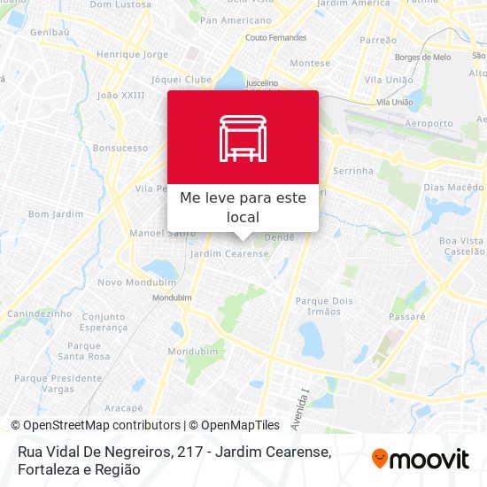 Rua Vidal De Negreiros, 217 - Jardim Cearense mapa