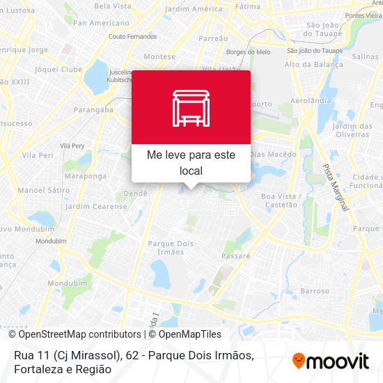 Rua 11 (Cj Mirassol), 62 - Parque Dois Irmãos mapa