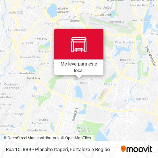 Rua 15, 889 - Planalto Itaperi mapa