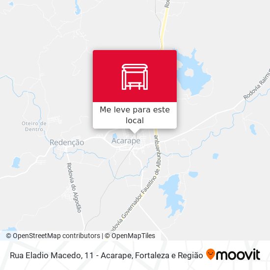 Rua Eladio Macedo, 11 - Acarape mapa