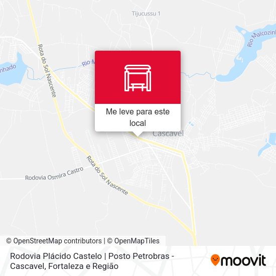 Rodovia Plácido Castelo | Posto Petrobras - Cascavel mapa