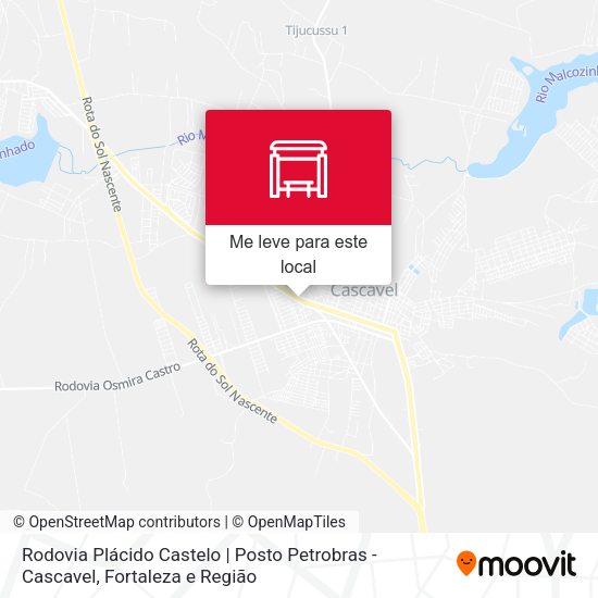 Rodovia Plácido Castelo | Posto Petrobras - Cascavel mapa