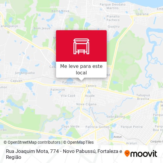 Rua Joaquim Mota, 774 - Novo Pabussú mapa