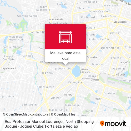 Rua Professor Manoel Lourenço | North Shopping Jóquei - Jóquei Clube mapa