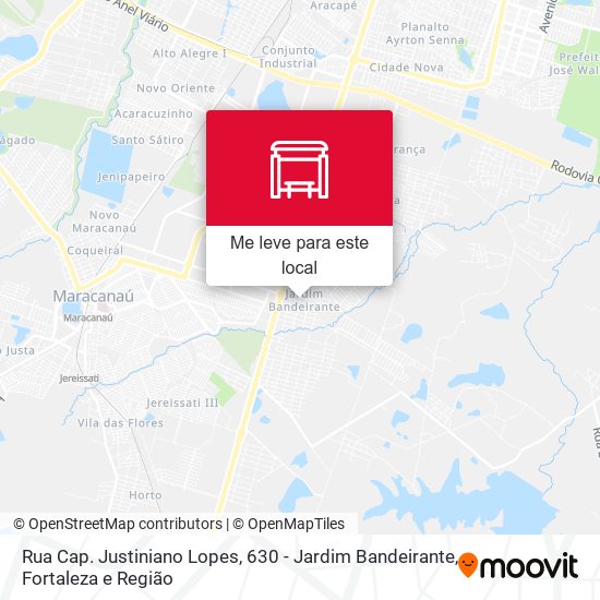 Rua Cap. Justiniano Lopes, 630 - Jardim Bandeirante mapa